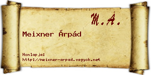 Meixner Árpád névjegykártya